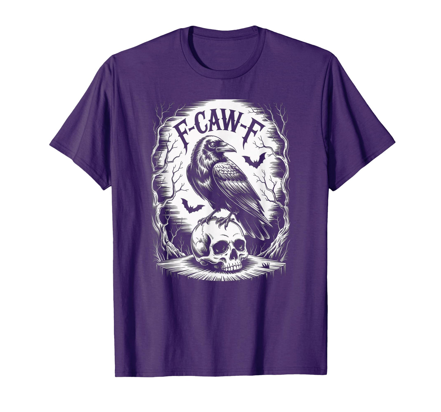 F-CAW-F Crow Skull Halloween Black Crow F-Caw-F Funny T-Shirt