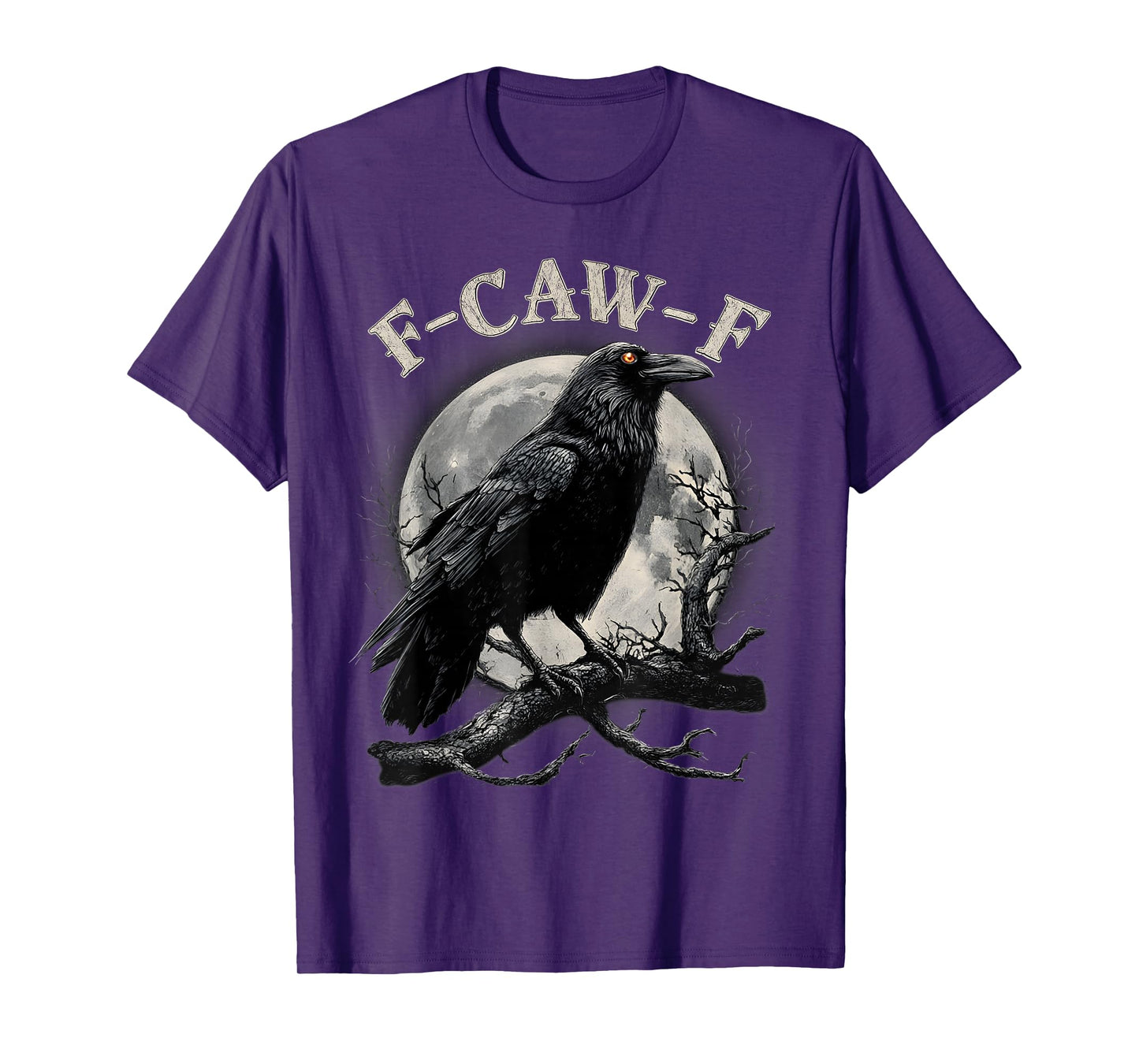 Black Crow, F-Caw-F Funny Black Bird Moon Gothic Adult Humor T-Shirt