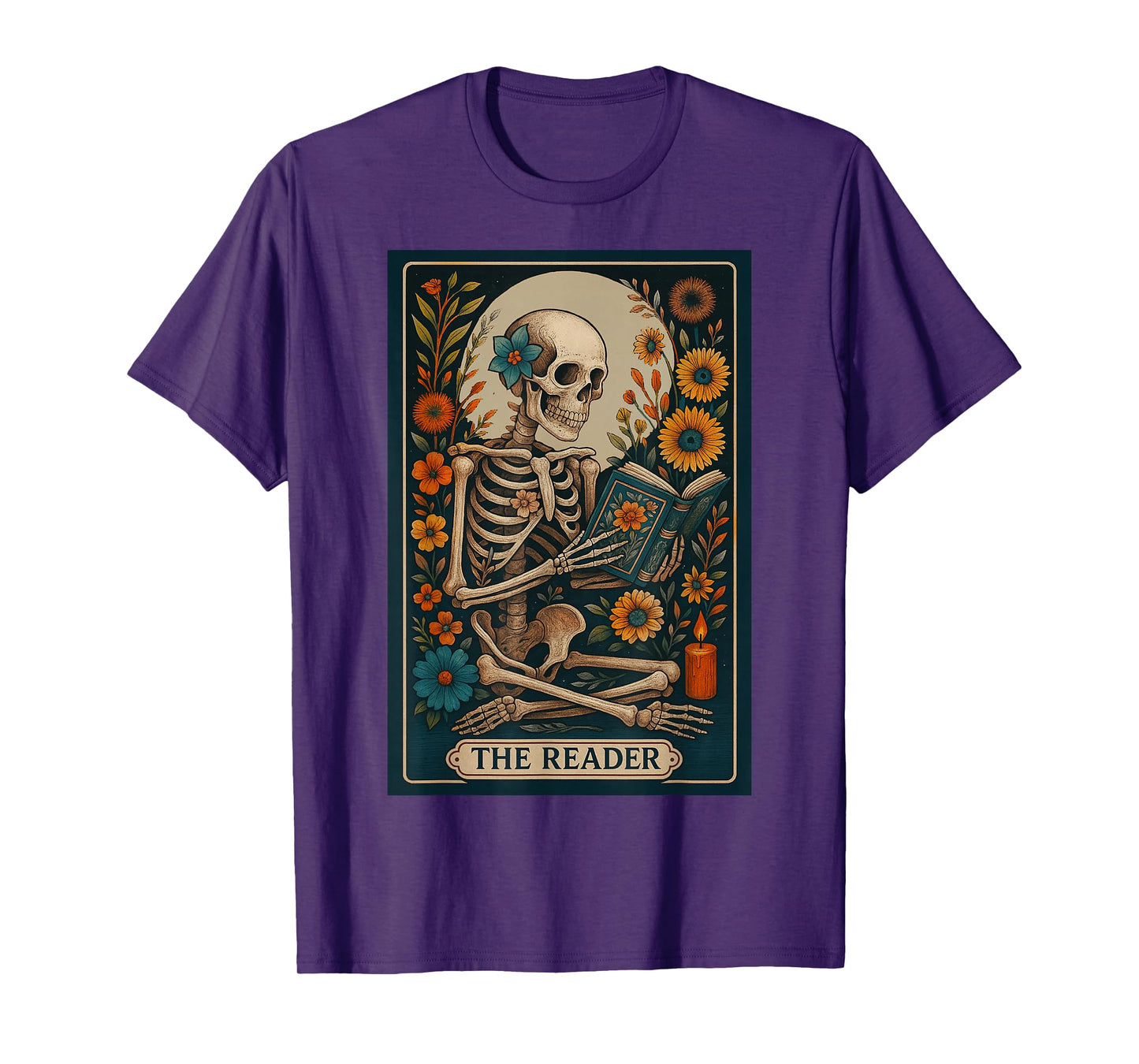 The Reader Skeleton Tarot Card Reading Book Girls Women T-Shirt