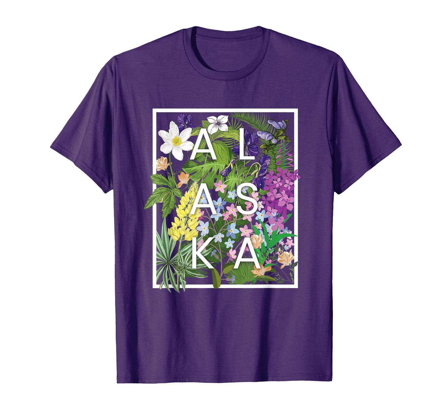 Flowers of Alaska Word Art - Alaskan Pride T-Shirt