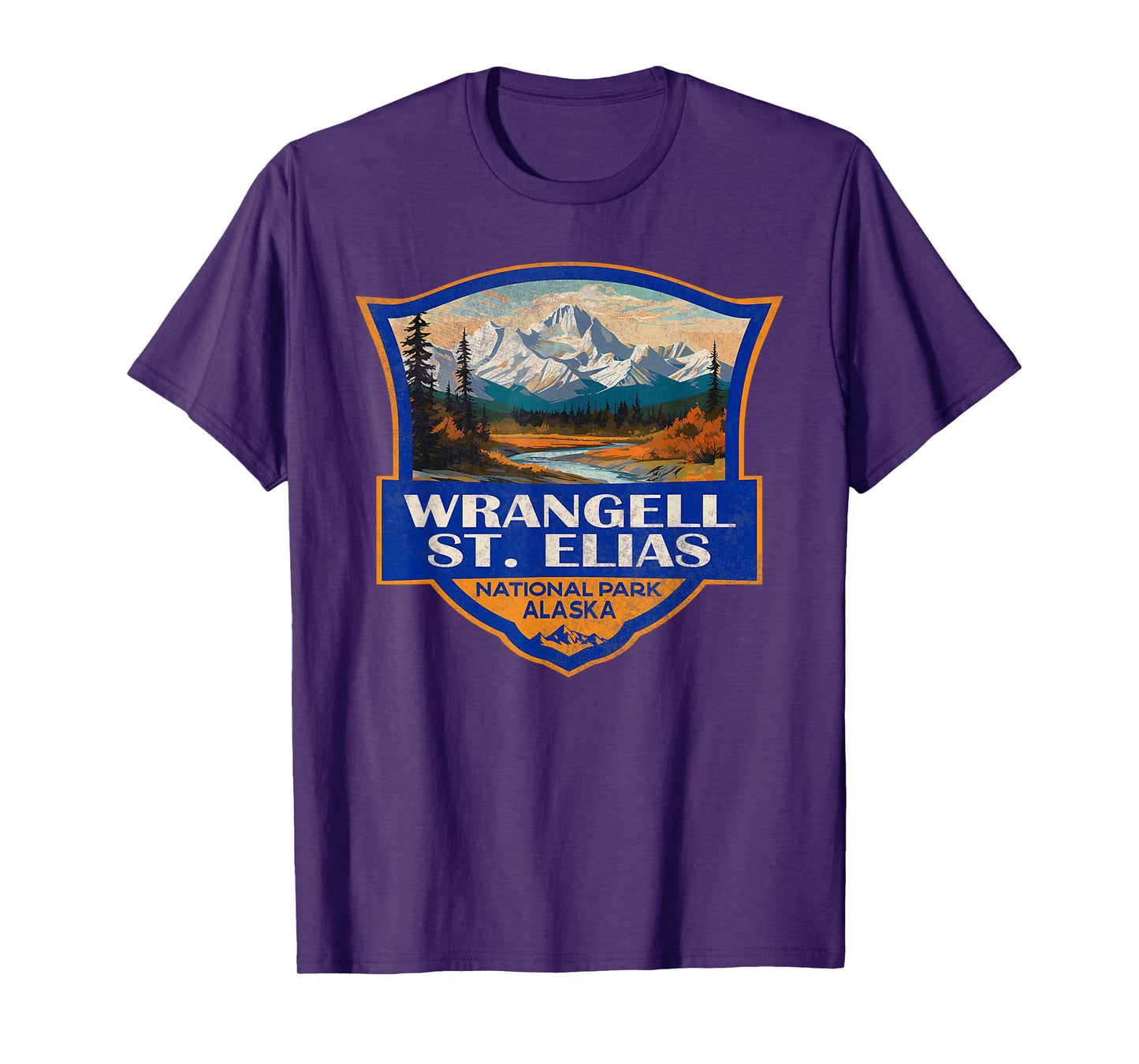 Vintage Wrangell St Elias National Park Retro Badge Mountain T-Shirt