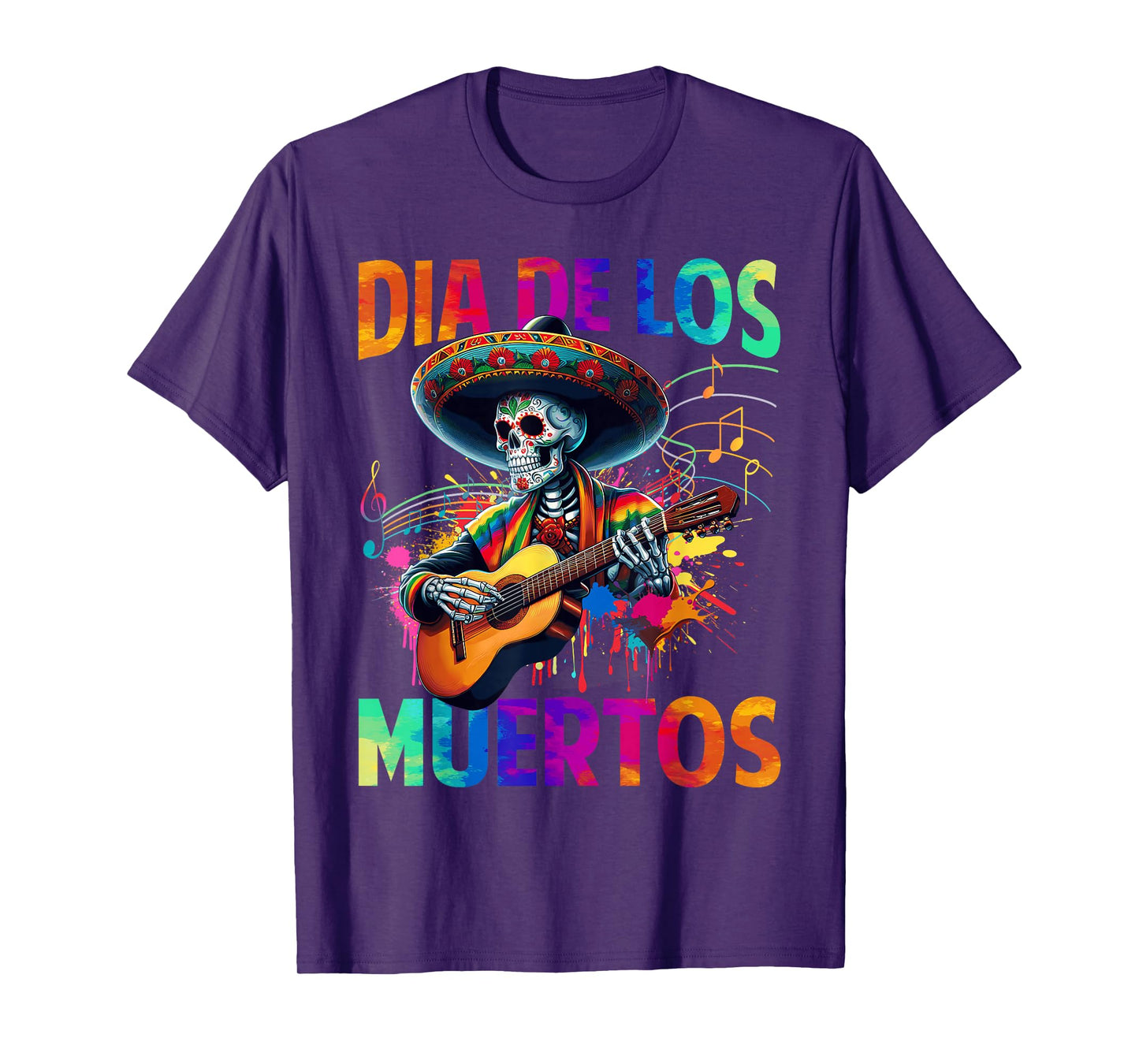 Dia de Muertos Skeleton Playing Guitar Day of The Dead Men T-Shirt