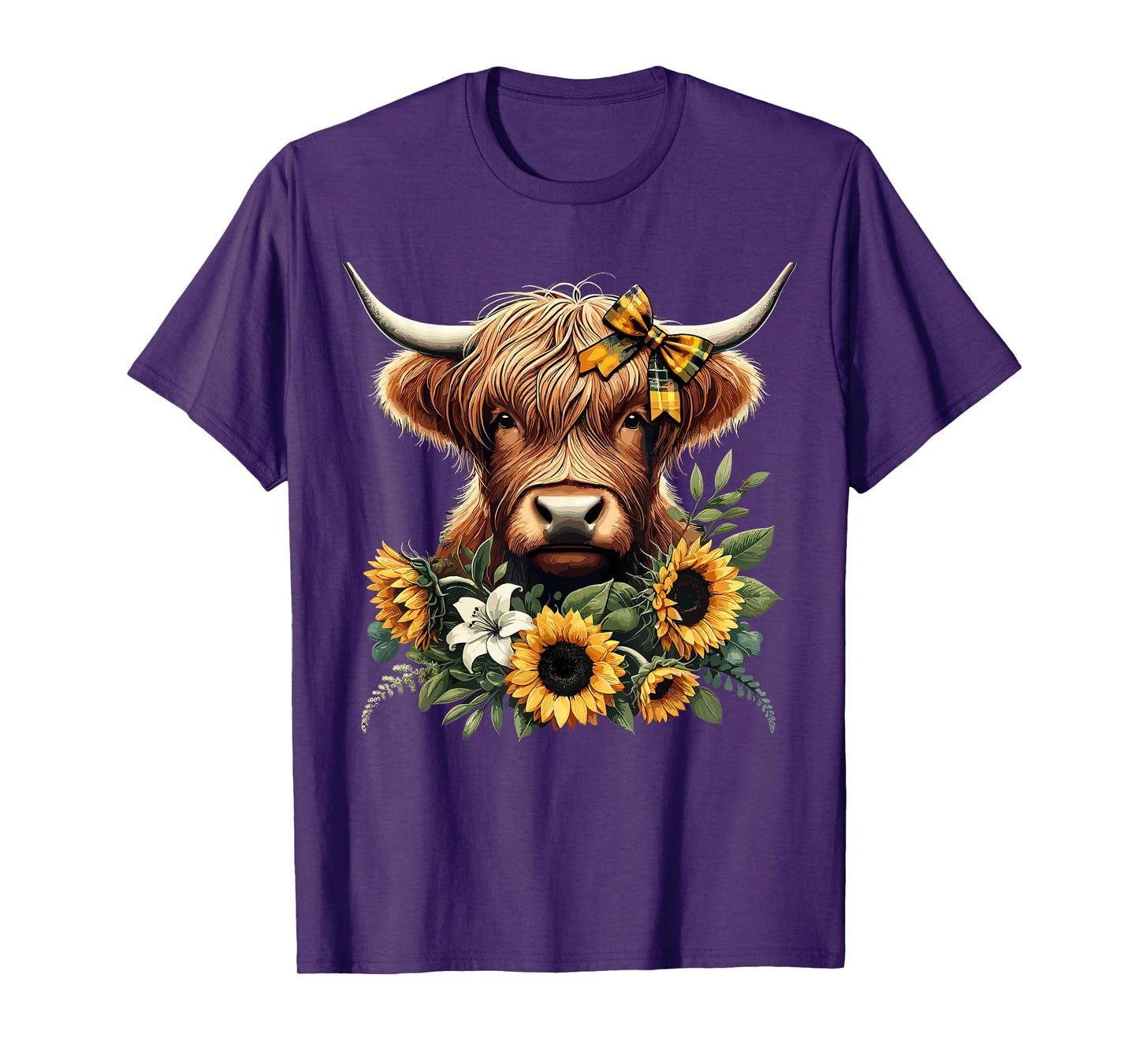 Highland Cow With Sunflowers T-Shirt