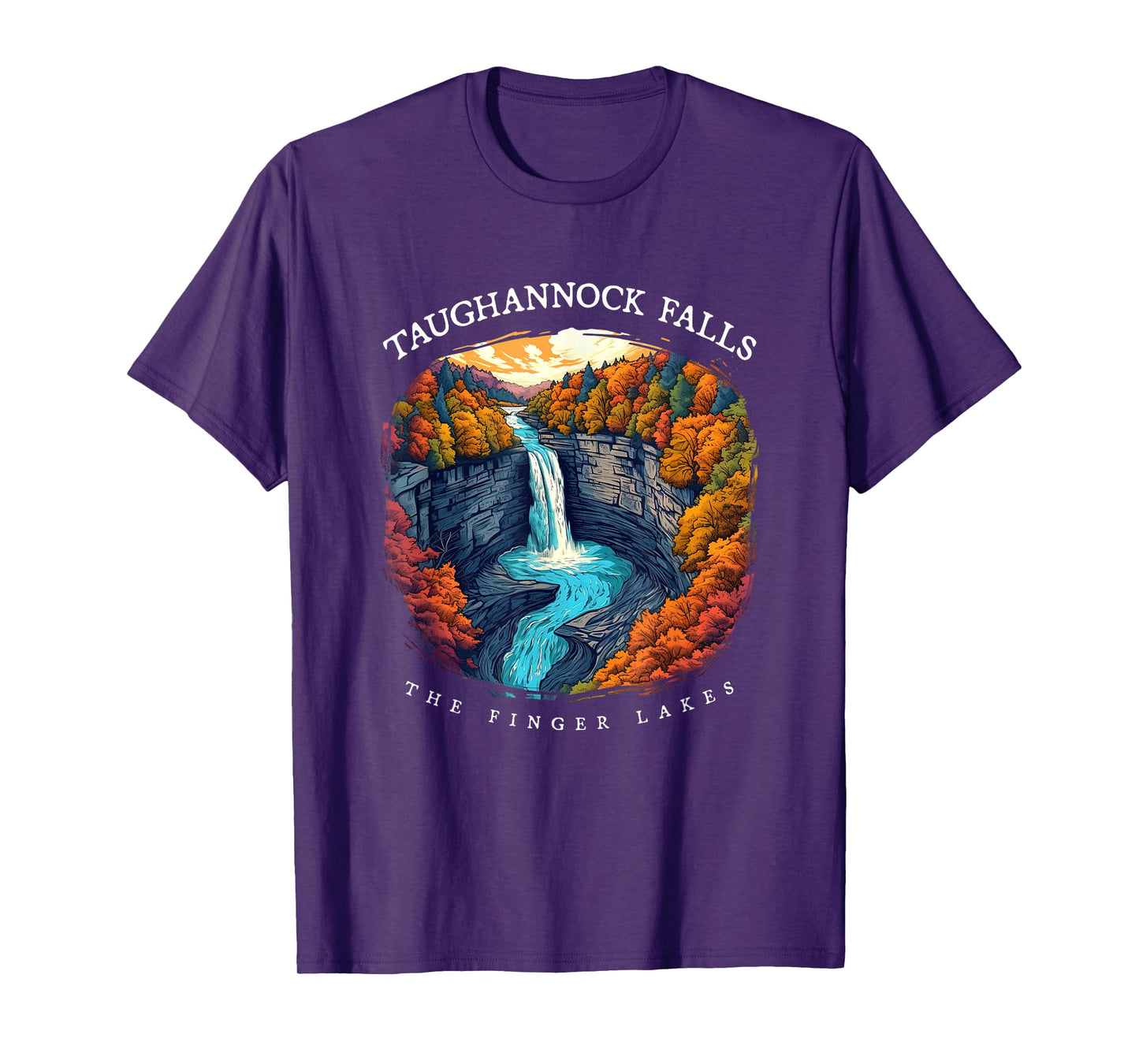 Taughannock Falls Finger Lakes Hiking Aerial Autumn View T-Shirt