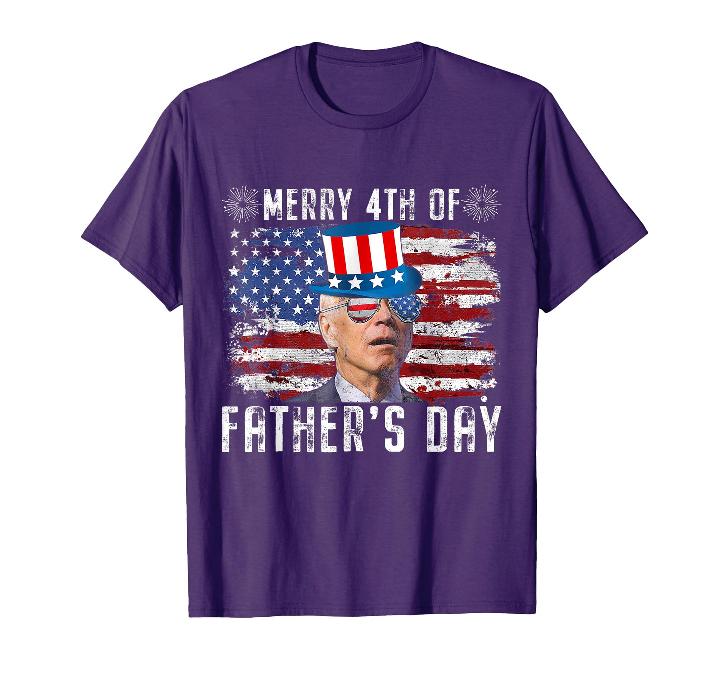 Funny Joe Biden 4th Of July Merry 4th Of Fathers Day US Flag T-Shirt