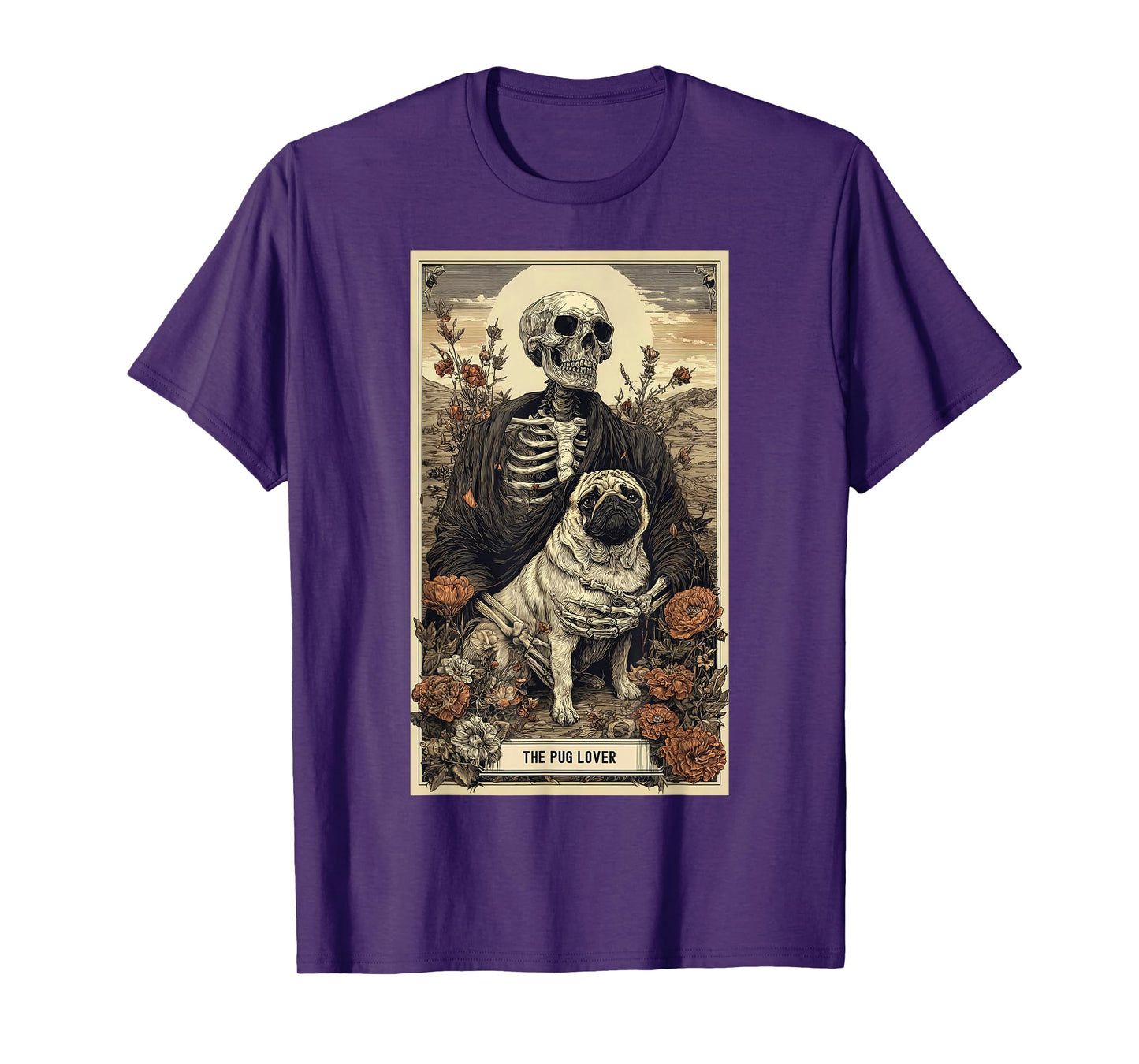 Pug Lover Tarot Card Dad Mom Easy Last Minute Halloween Idea T-Shirt