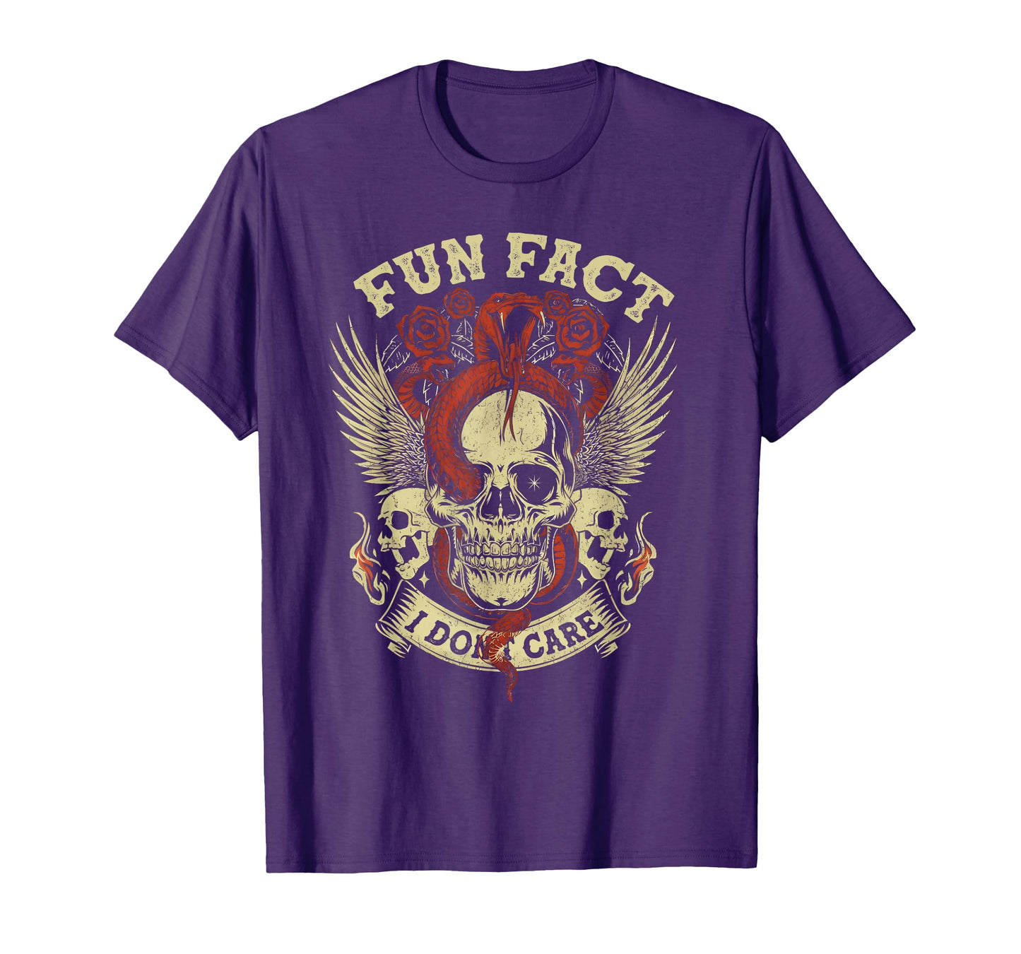 Fun Fact I Don't Care Funny Skeleton Saying Quote T-Shirt
