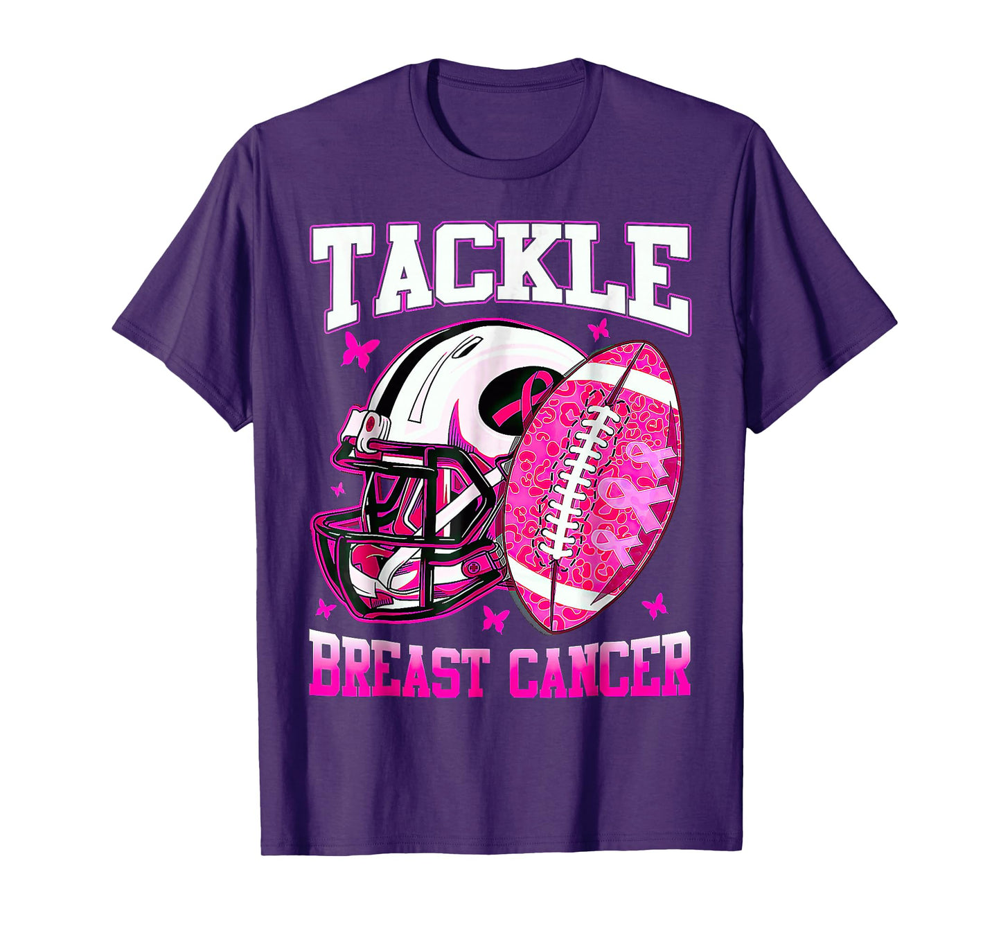 Tackle Breast Cancer Awareness Fighting American Football T-Shirt