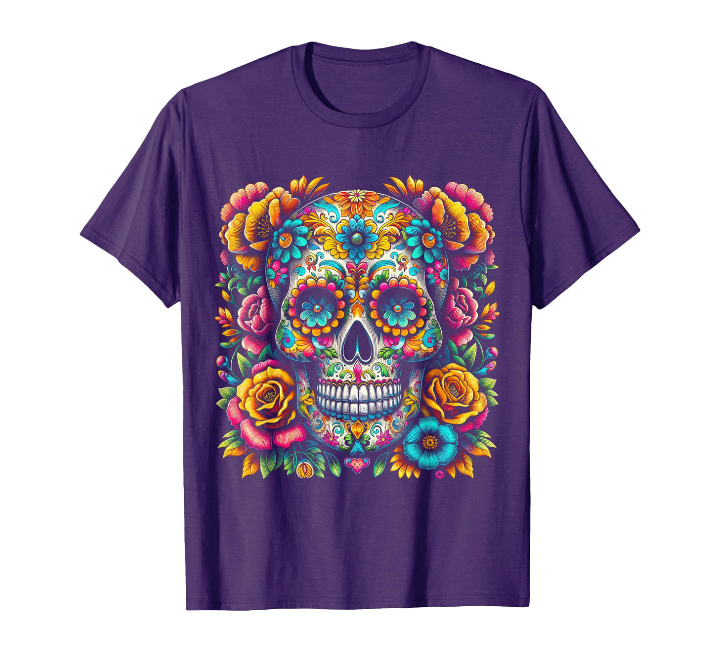 De Los Muertos Day of the Dead Sugar Skull Halloween Women T-Shirt
