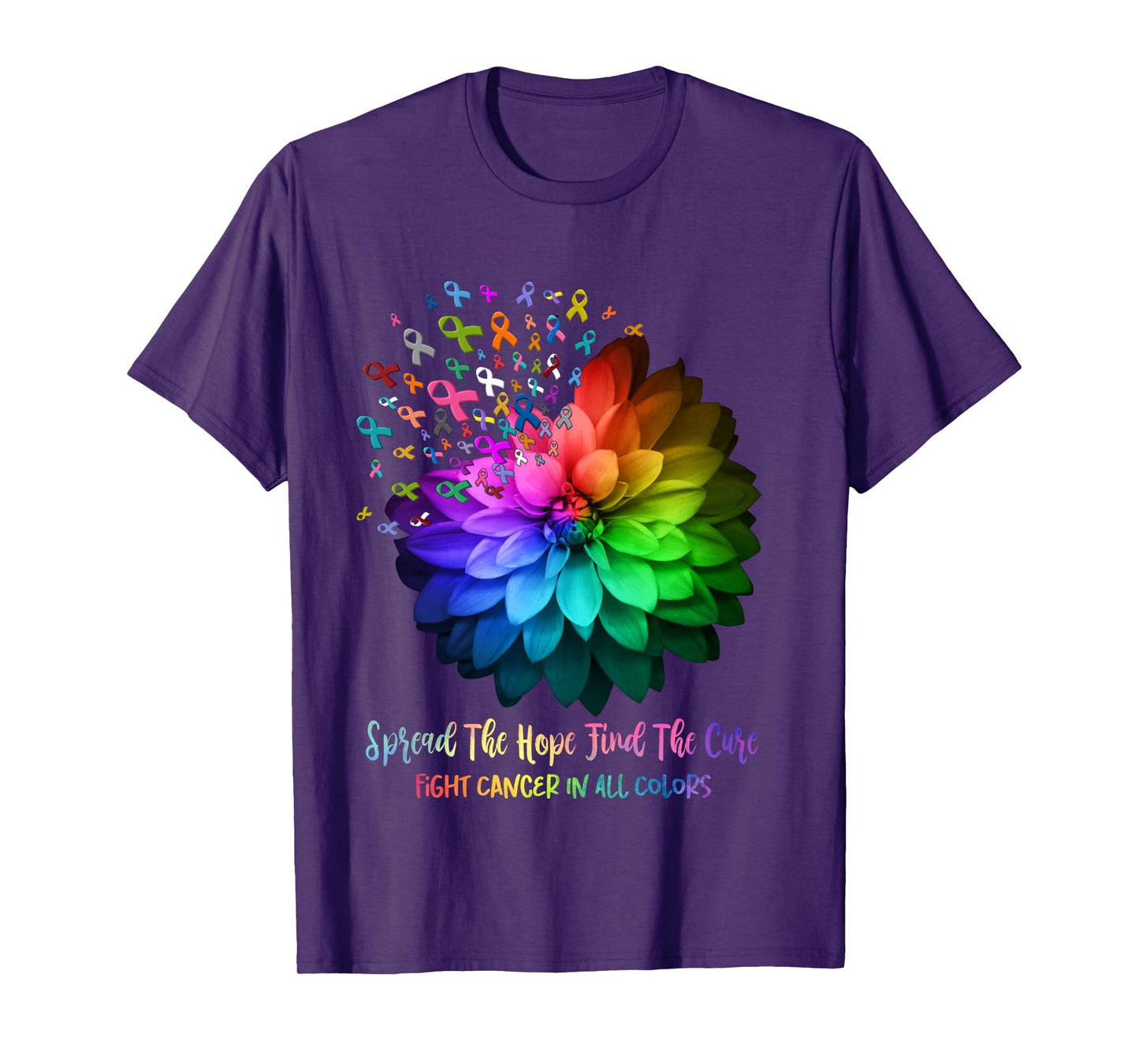 Fight Cancer In All Color Spread The Hope Find a Cure Long Sleeve T-Shirt
