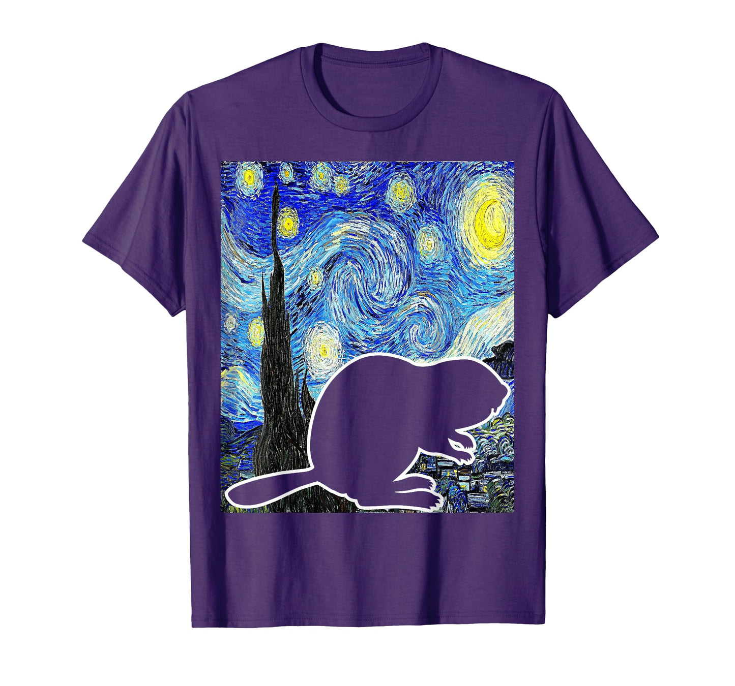 Beaver Starry Night Beaver Lover Van Gogh Beaver T-Shirt