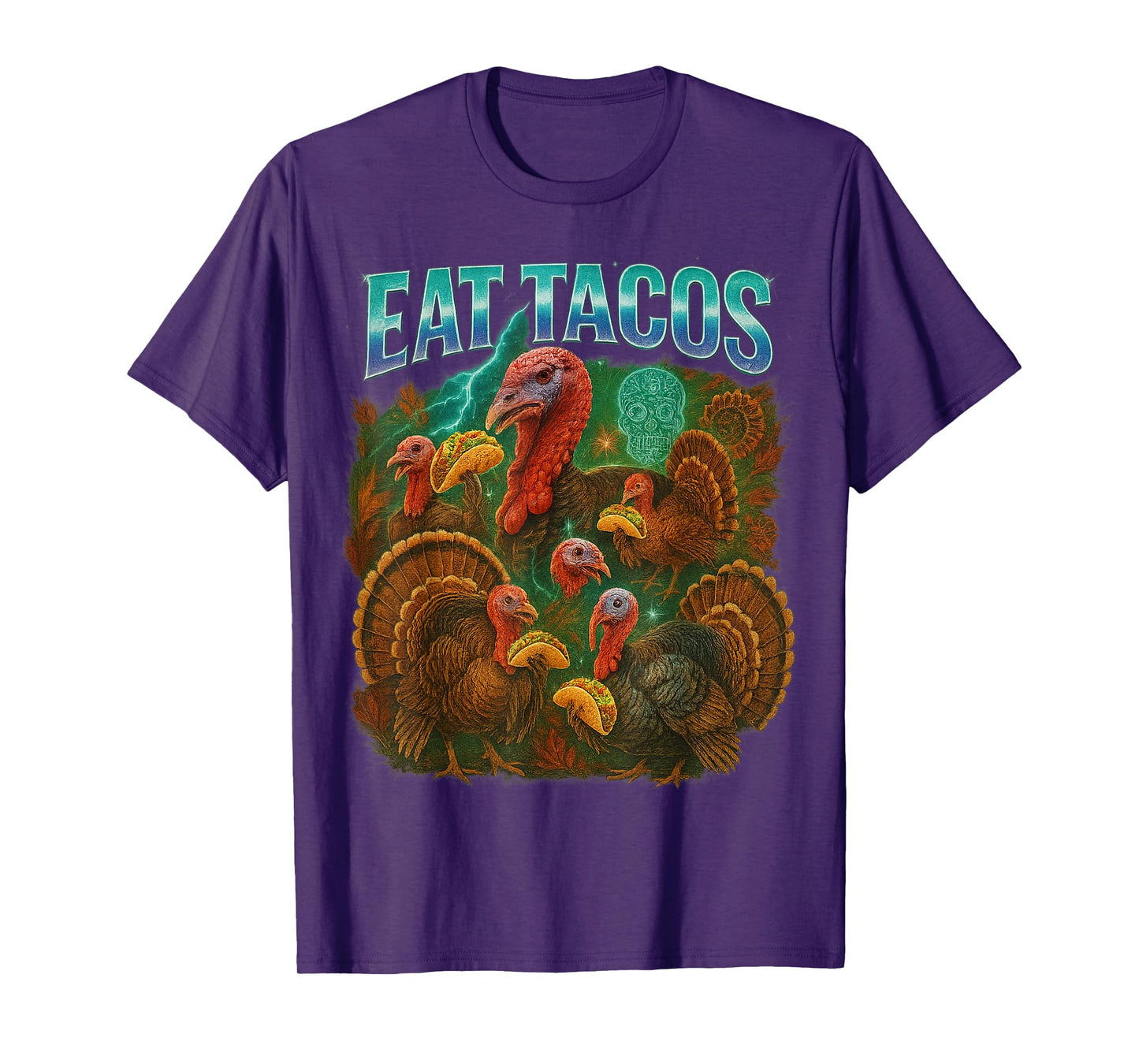 Eat Tacos Thanksgiving Retro 90s/2000s Hip Hop Tribute Style T-Shirt