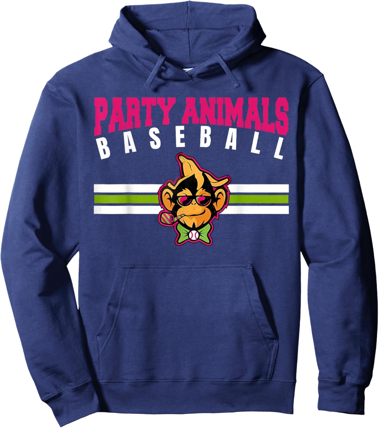 Party Animals Baseball Retro Monkey Sunglasses T-Shirt - Hoodie | Navy