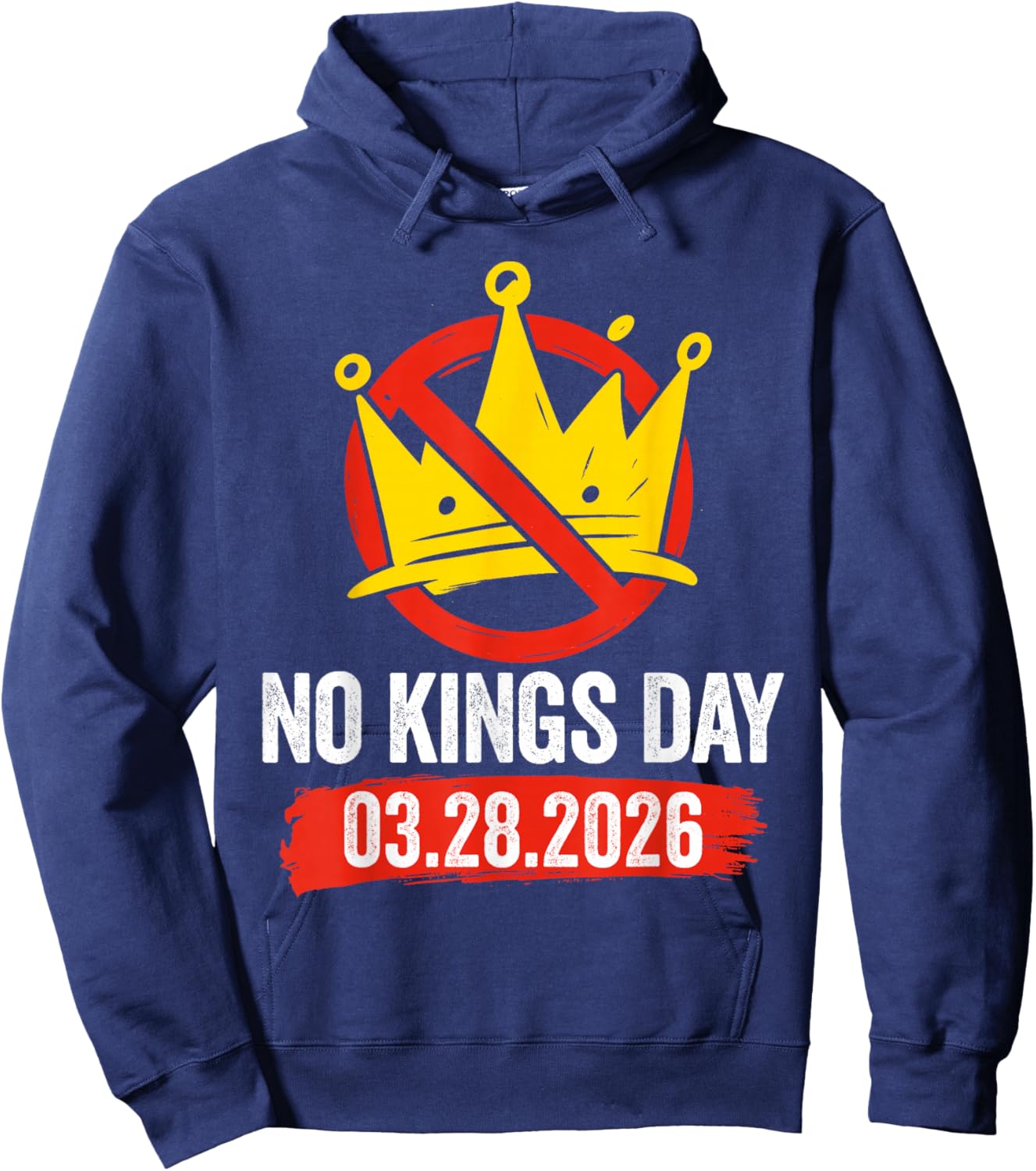 Retro Patriotic No Kings March 28 2026 No Kings Men Women T-Shirt - Hoodie | Navy