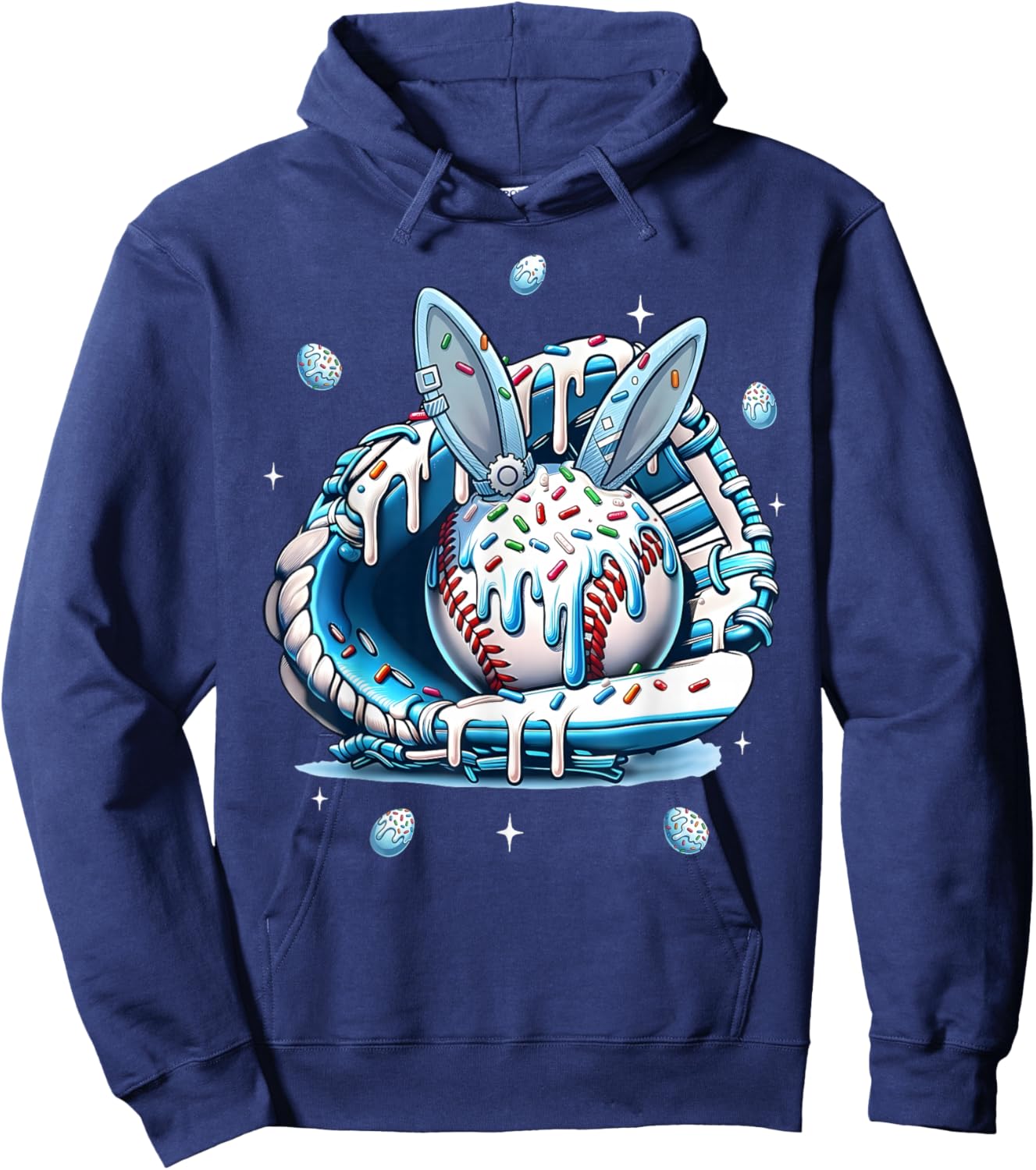 Happy Easter Baseball Player Bunny Sports Boys Kids Girls T-Shirt - Hoodie | Navy