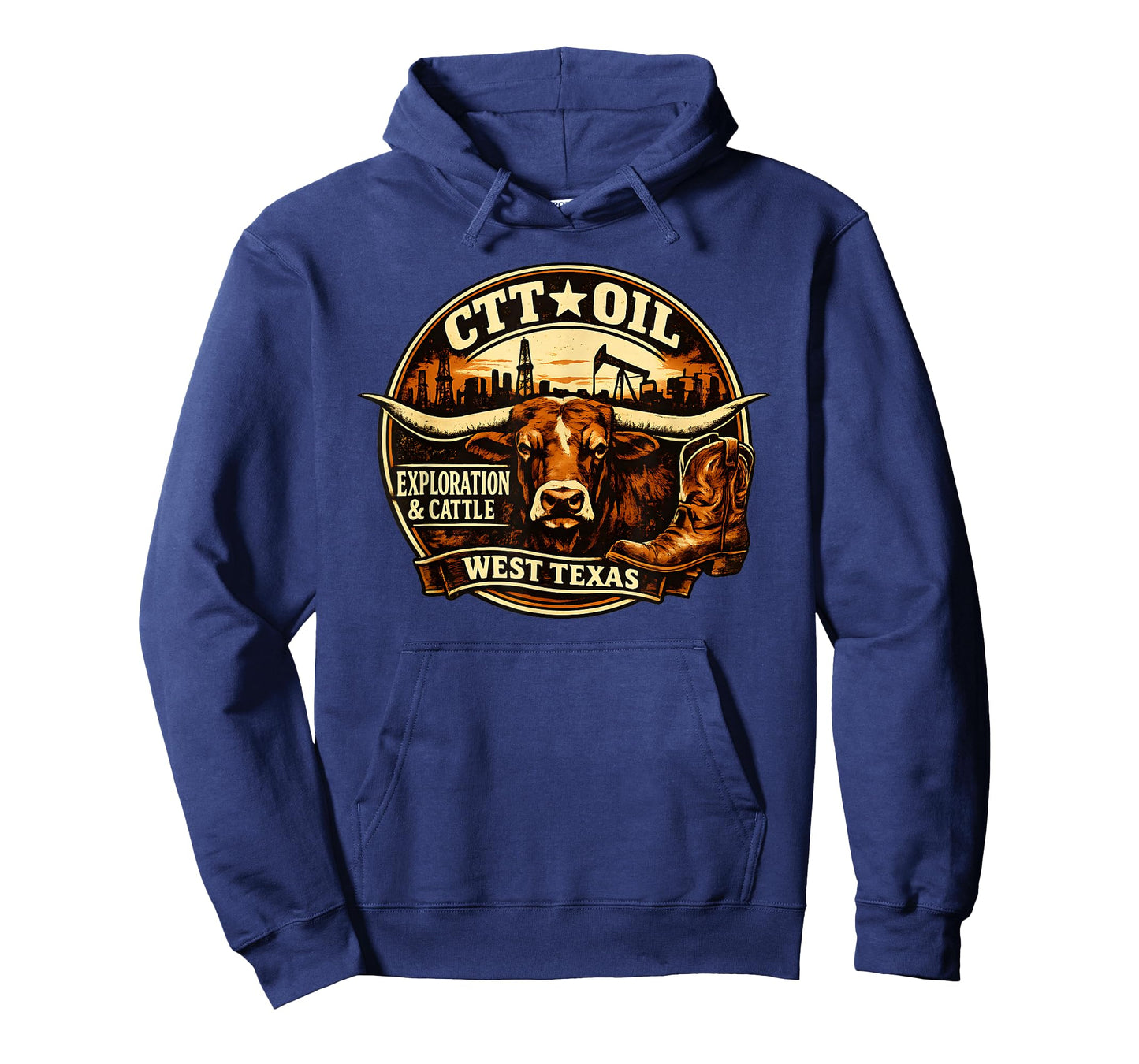 CTT Oil Exploration & Cattle Company Texas T-Shirt - Hoodie | Navy