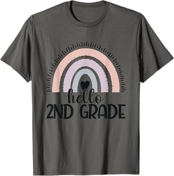 Second Grade Rainbow Teacher Hello 2nd Grade Rainbow T-Shirt