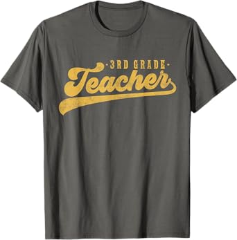 3rd Grade Teacher Cute Vintage Graphic Third Grade Teacher T-Shirt for Men Women