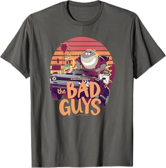 The Bad Guys Group Getaway Car Sunset Poster T-Shirt