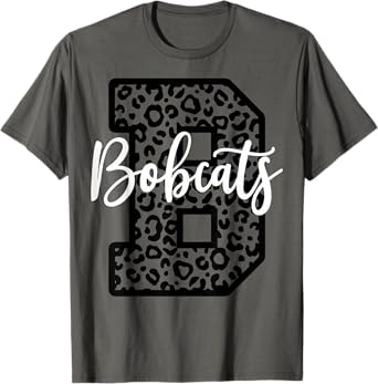 Bobcats School Spirit Leopard Sport Fan Game Day T-Shirt