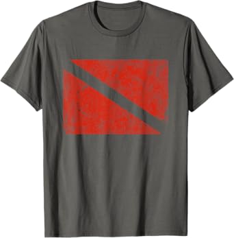 Distressed Dive Flag T-Shirt Scuba Diving Tee T-Shirt