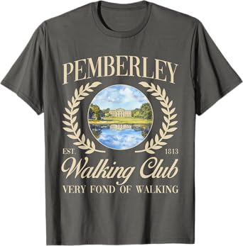 Jane Austen 250th Anniversary Pemberley Walking Club Regency T-Shirt