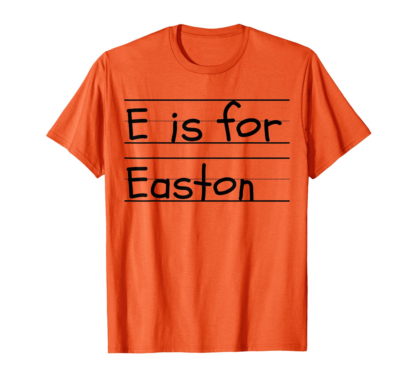 Personalized E is for Easton Name Student Kindergarten T-Shirt