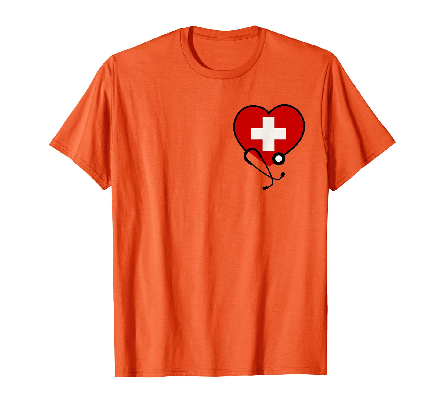 Medical Nurse Doctor Costume Uniform Red Cross Stethoscope T-Shirt