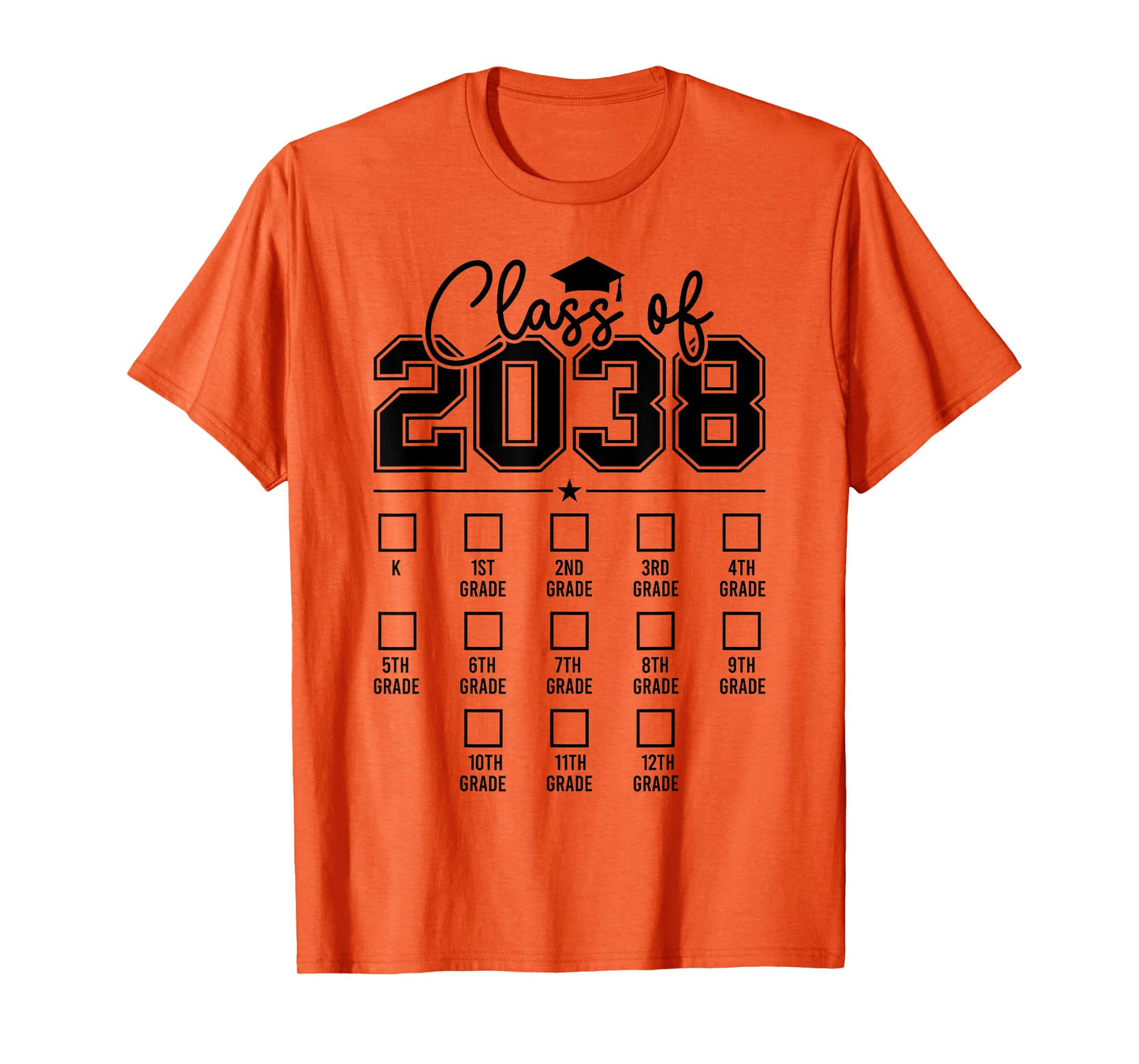 Class of 2038 Grow With Me Funny Kindergarten Back To School T-Shirt