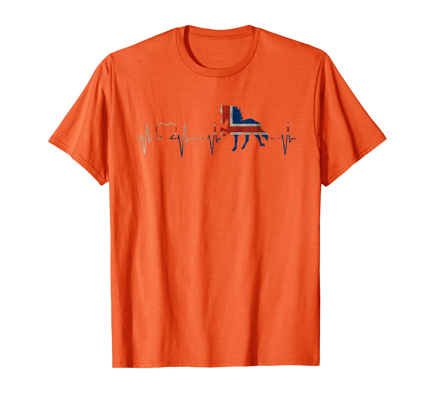 Icelandic Horse Nordic Iceland Flag Heartbeat T-Shirt