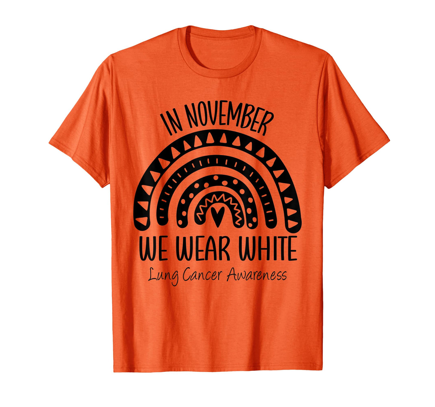Rainbow November We Wear White Lung Cancer Awareness Ribbon T-Shirt