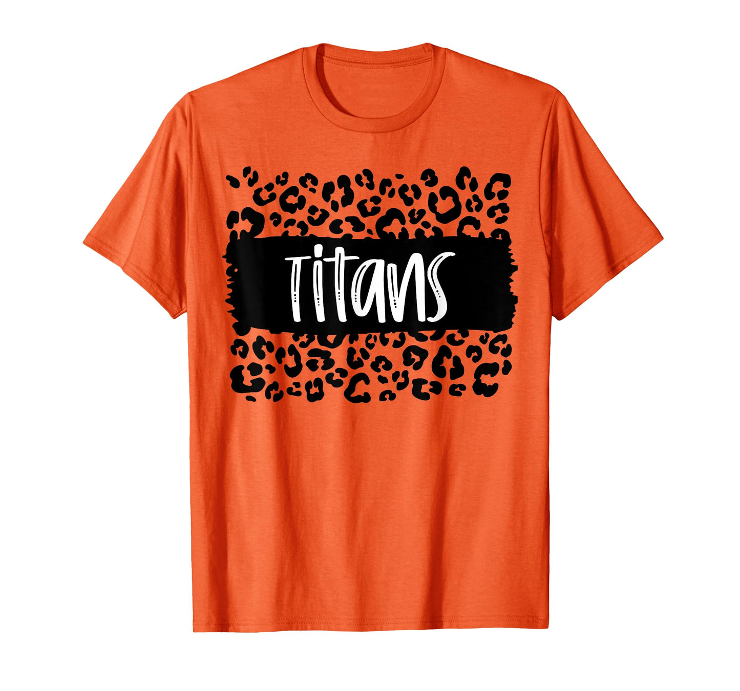 Titans Team Mascot School Spirit Game Night Leopard Print T-Shirt