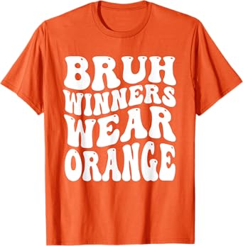 Winners Wear Orange Team Spirit Week Game Sports day Groovy T-Shirt