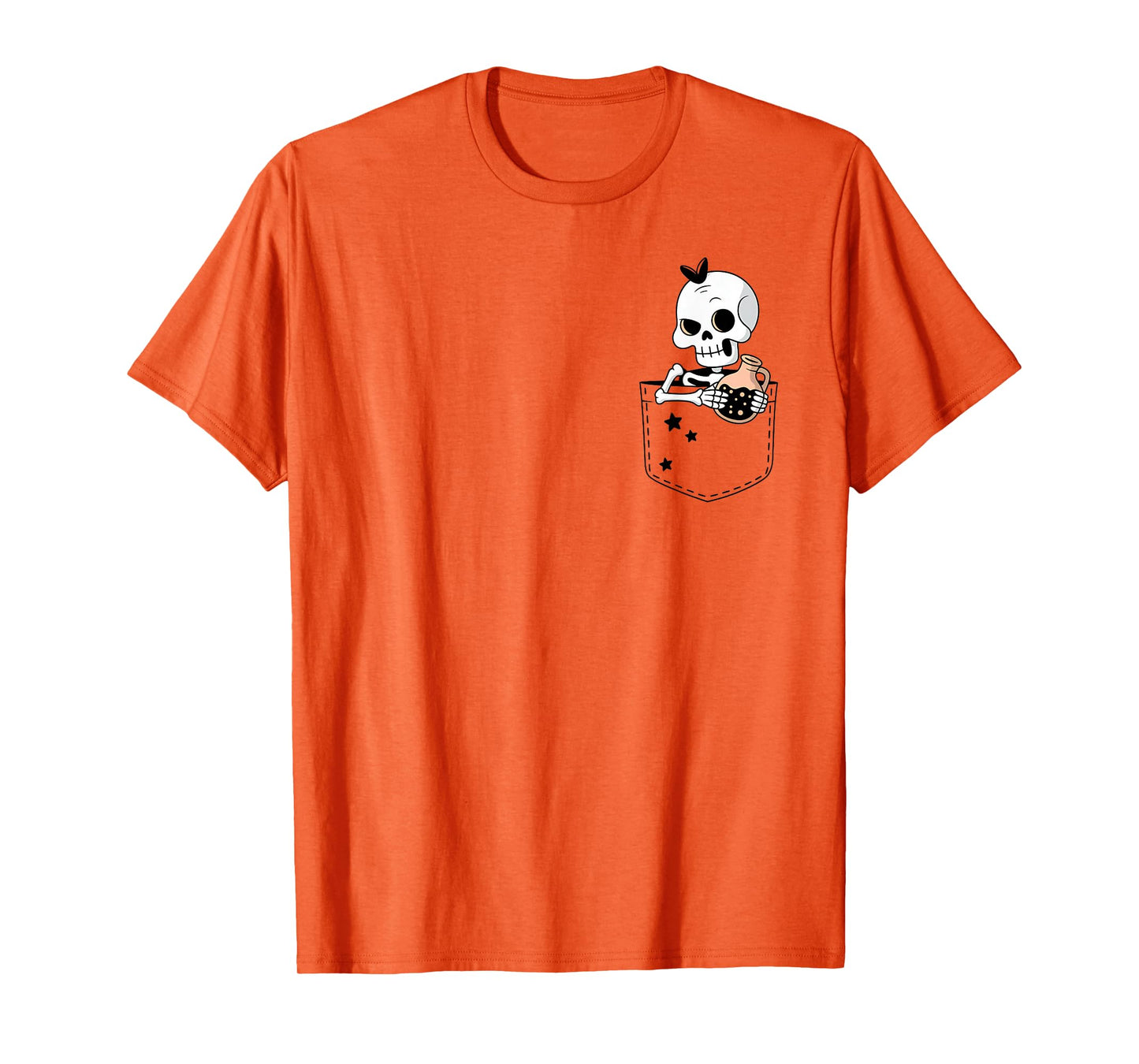 Skeleton with Potion Pocket Cute Halloween Fall Humor T-Shirt