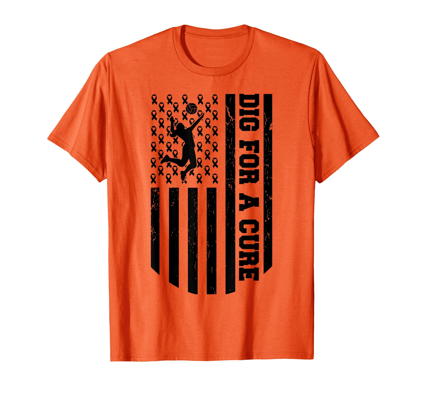 Dig For A Cure Breast Cancer Volleyball Pink American Flag T-Shirt for Women Kids Men