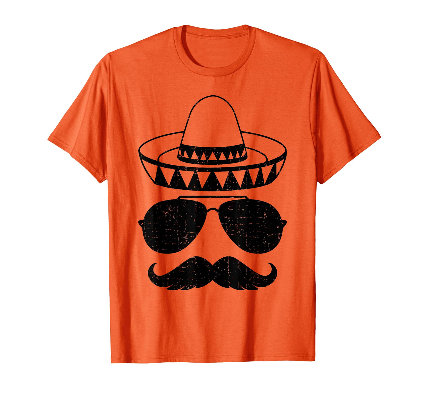 Funny sombrero face with mustache for mexican Cinco de Mayo T-Shirt