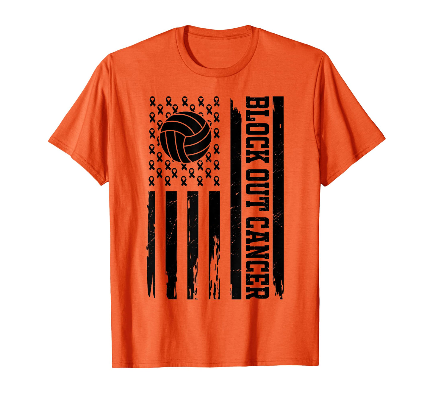 Volleyball Breast Cancer Awareness Block Out Cancer T-Shirt