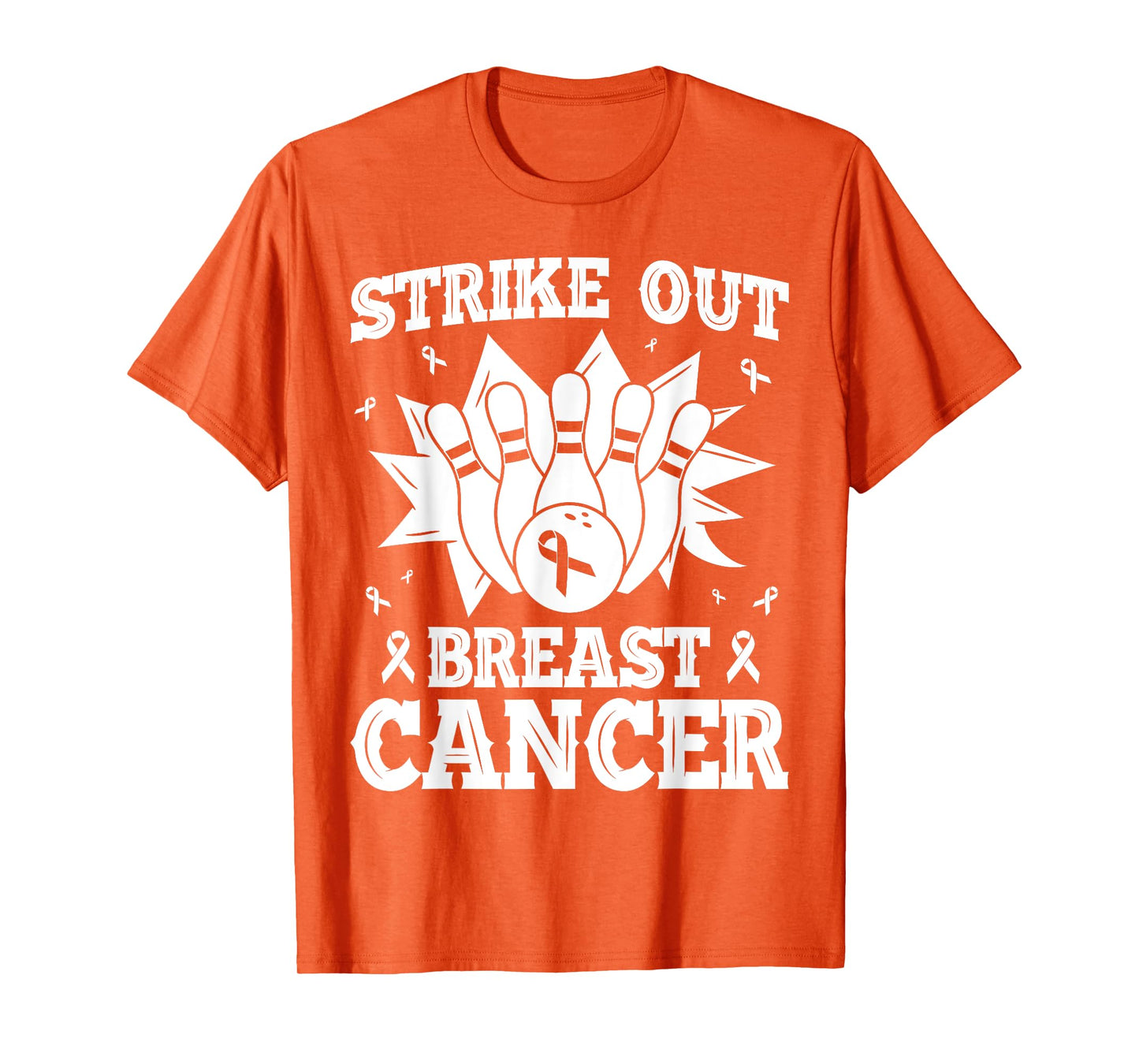 Strike Out Bowling Pink Ribbon Breast Cancer Awareness T-Shirt
