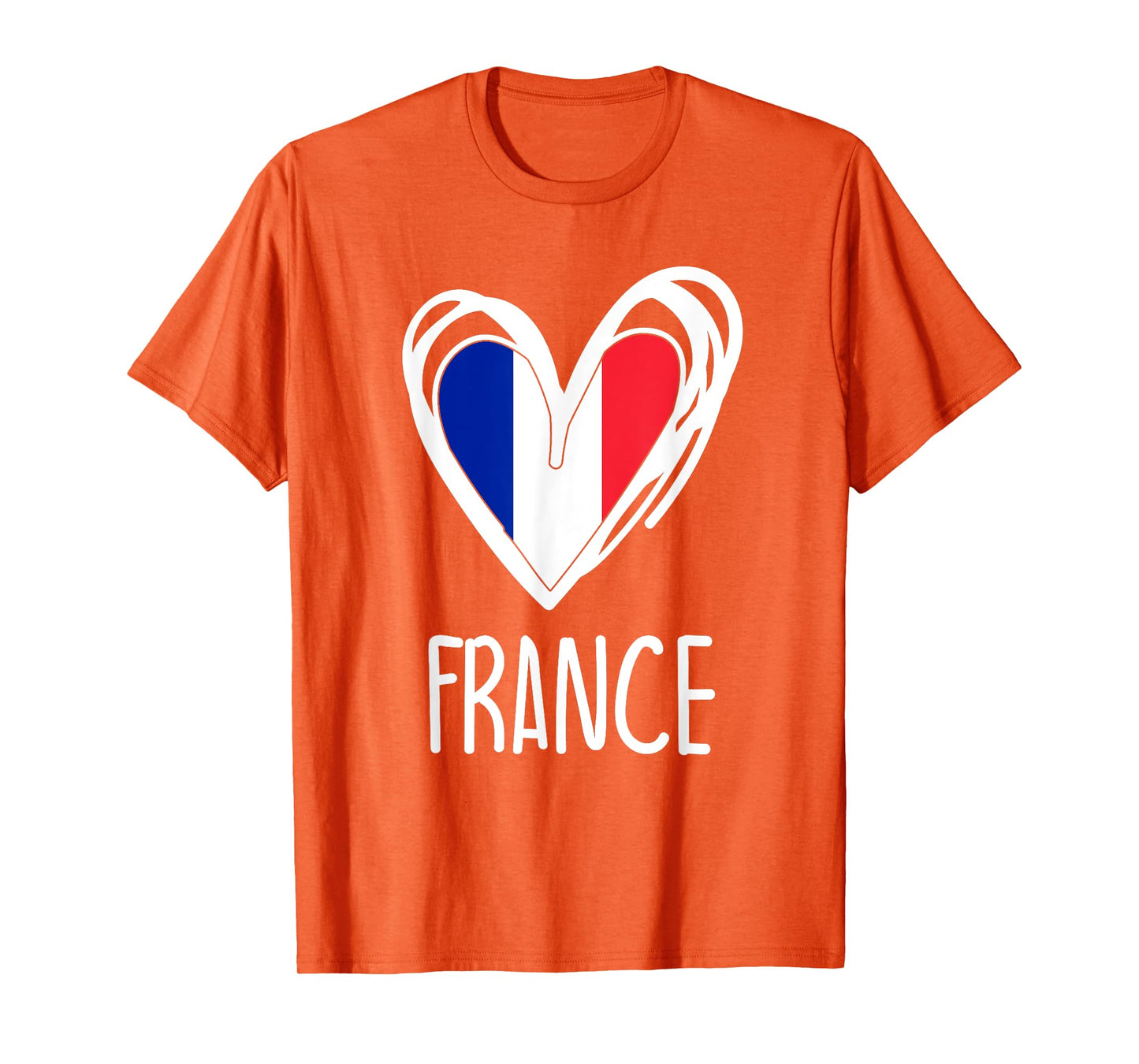 Patriotic France Pride Cute Heart French Flag Kids Girls T-Shirt