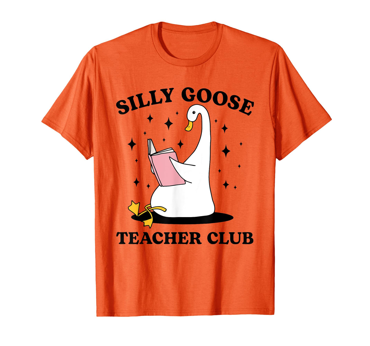 Silly Goose Teacher Groovy Club Silly Goose Book Reading T-Shirt