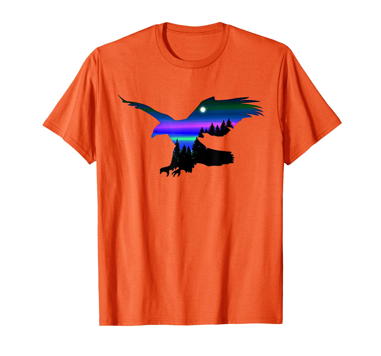 Beautiful Flying Eagle Aurora Sky Silhouette T-Shirt