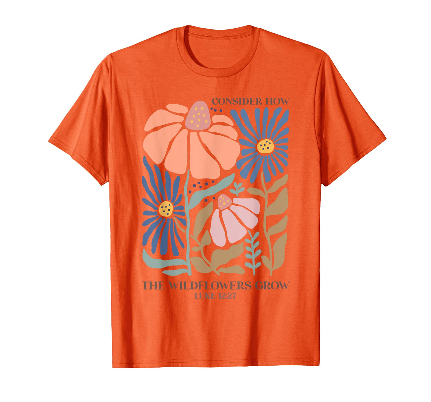 Boho Wildflower Bible Verse Inspirational Floral Women Teens T-Shirt