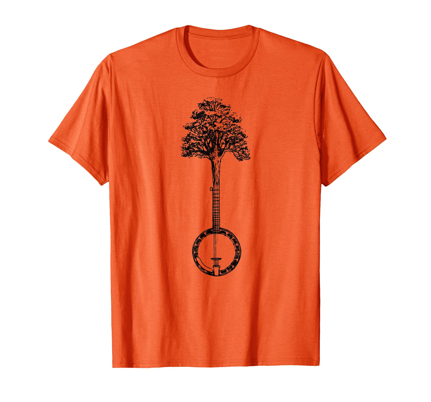 Banjo Tree Minimalist Design Vintage Nature & Music Graphic T-Shirt
