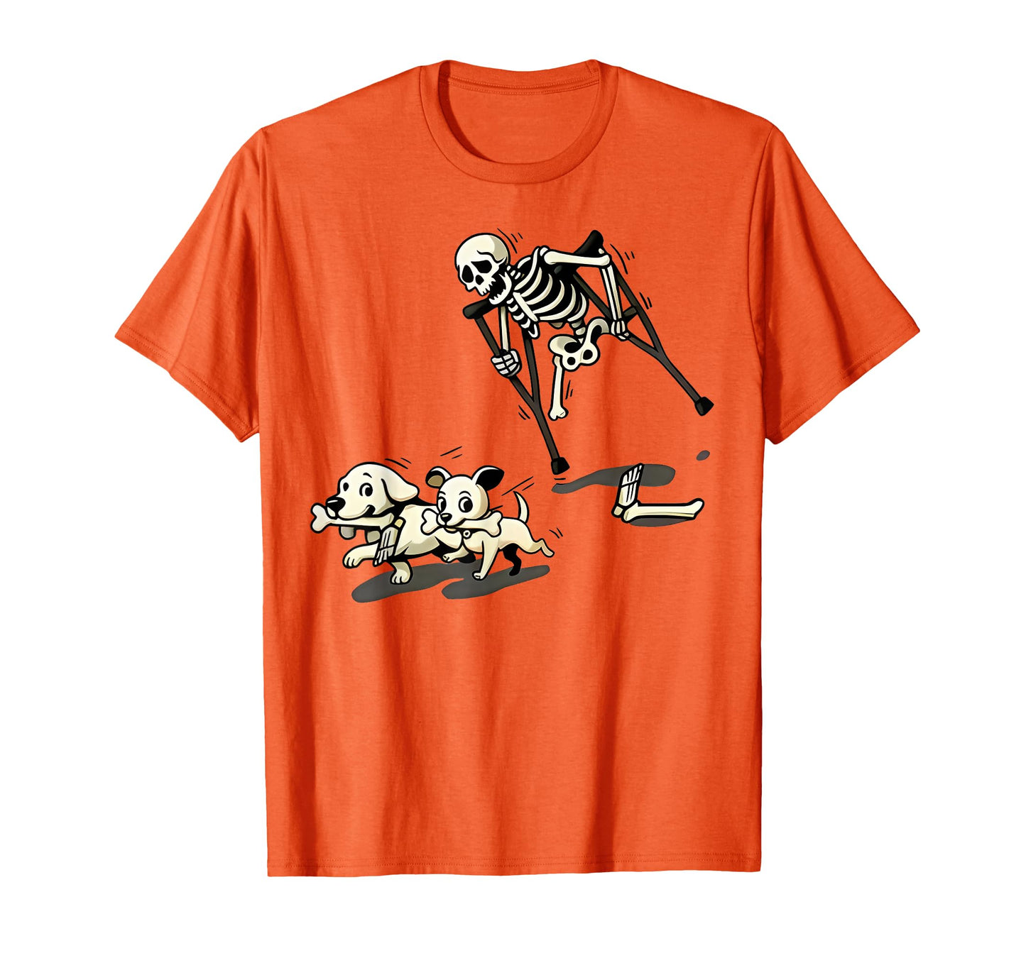 Funny Skeleton Chasing Dog Halloween Dog Mom Pet Lover T-Shirt