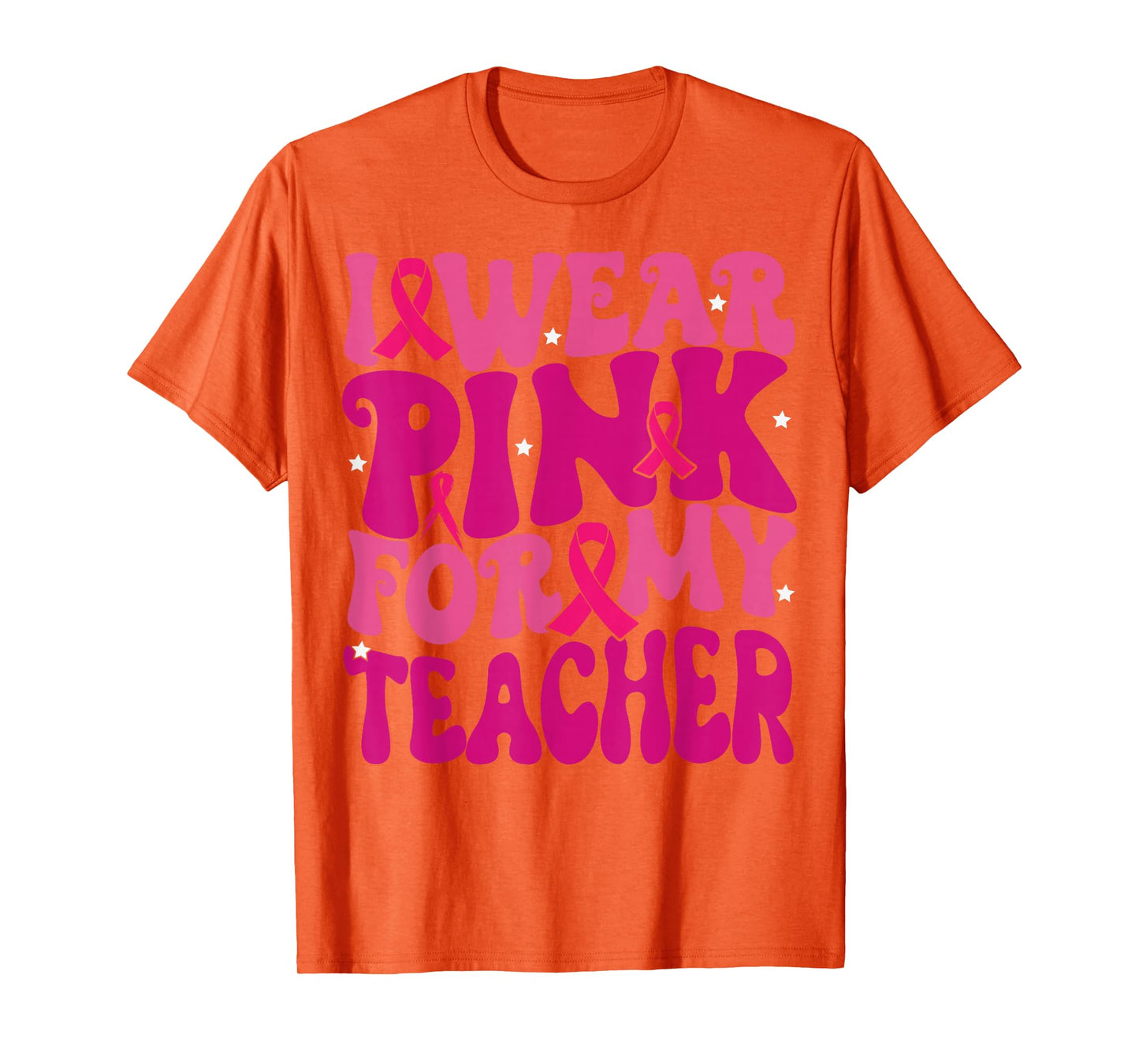 I Wear Pink for My Teacher Breast Cancer Awareness Kids T-Shirt