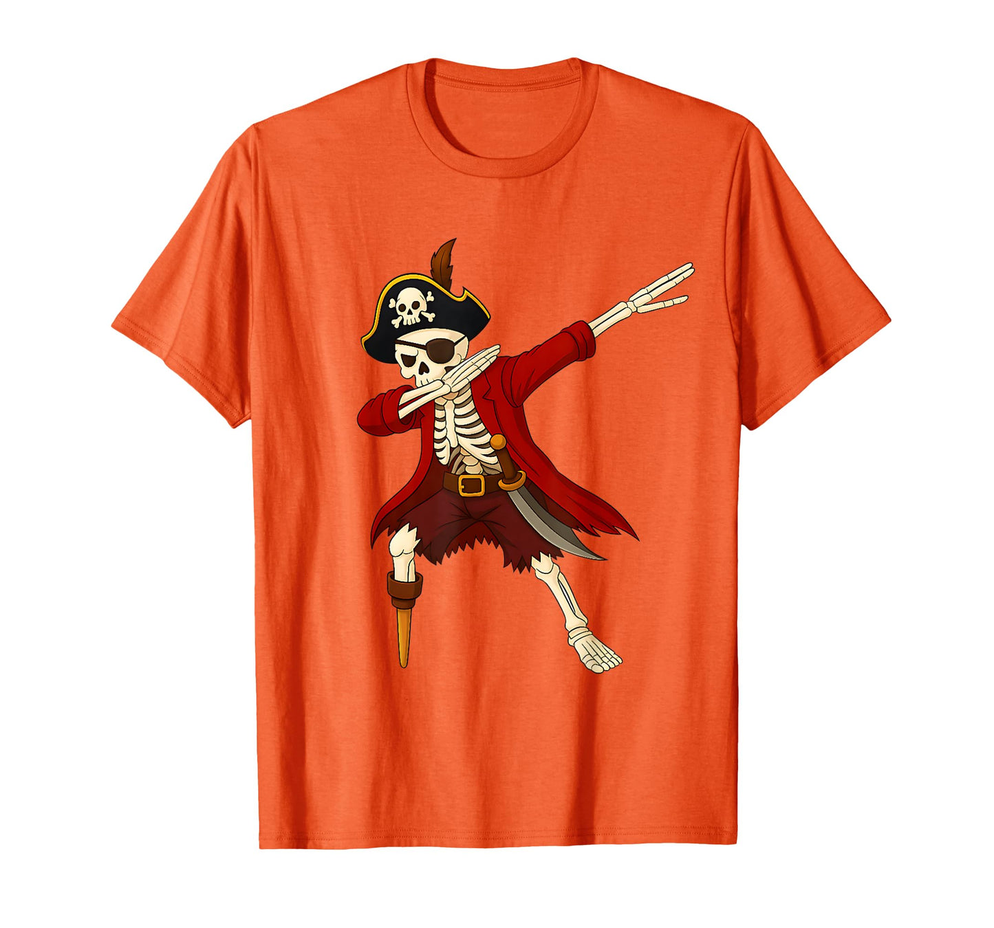 Dabbing Pirate Skeleton Spooky Costume Funny Halloween T-Shirt