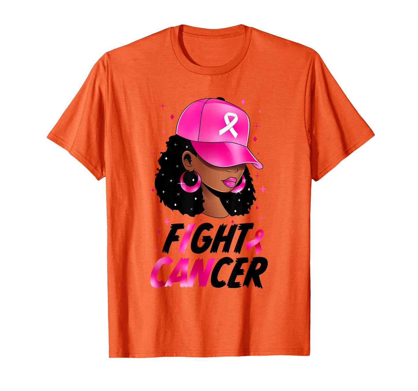 Black Girl Black Woman Breast Cancer Awareness Pink Ribbon T-Shirt