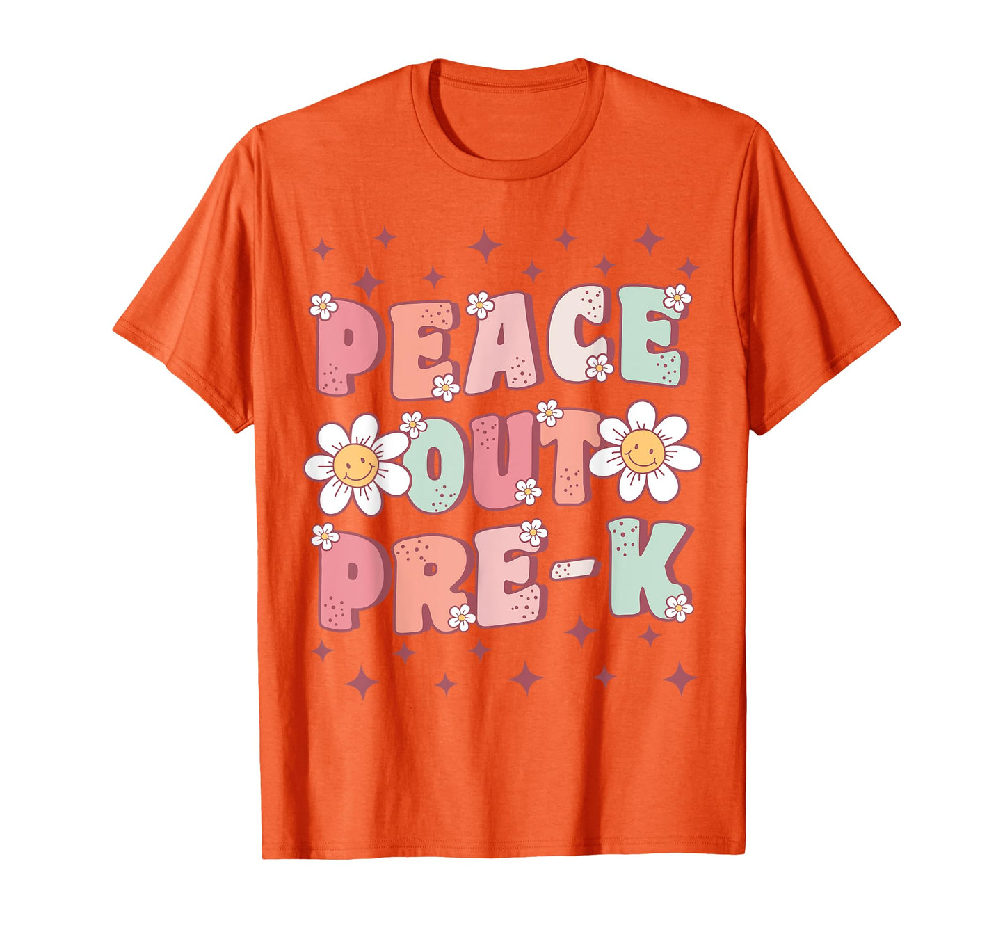 Peace Out Pre-K Cute Groovy Last Day of Preschool Graduation T-Shirt