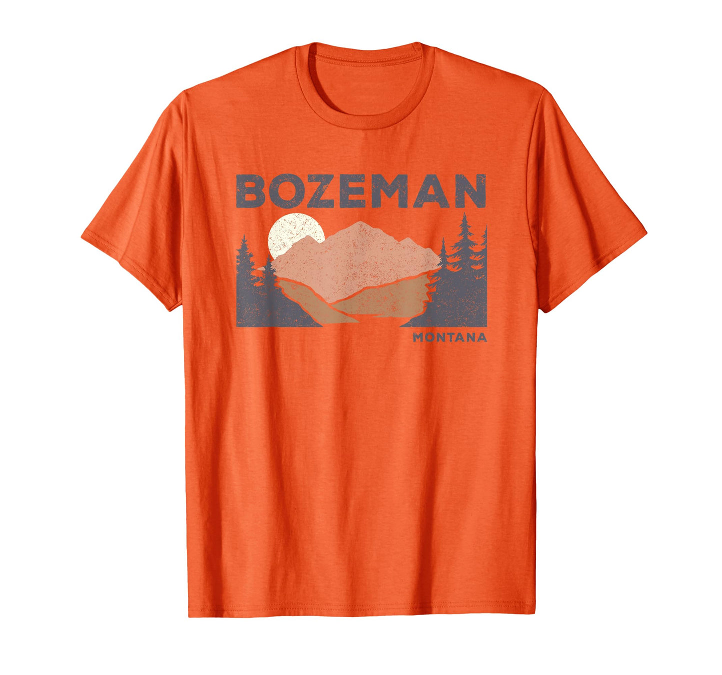 Vintage Bozeman Montana Retro Faded Mountain Nature Forest T-Shirt