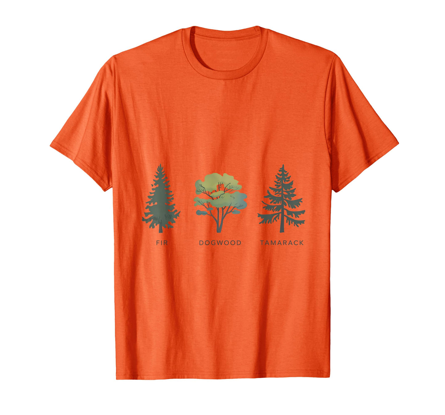 Fir Dogwood Tamarack Tree Silhouettes Nature Art T-Shirt